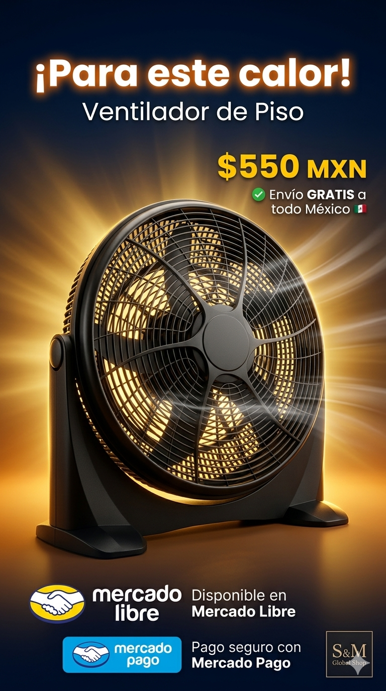 Ventilador de piso 20” potente.